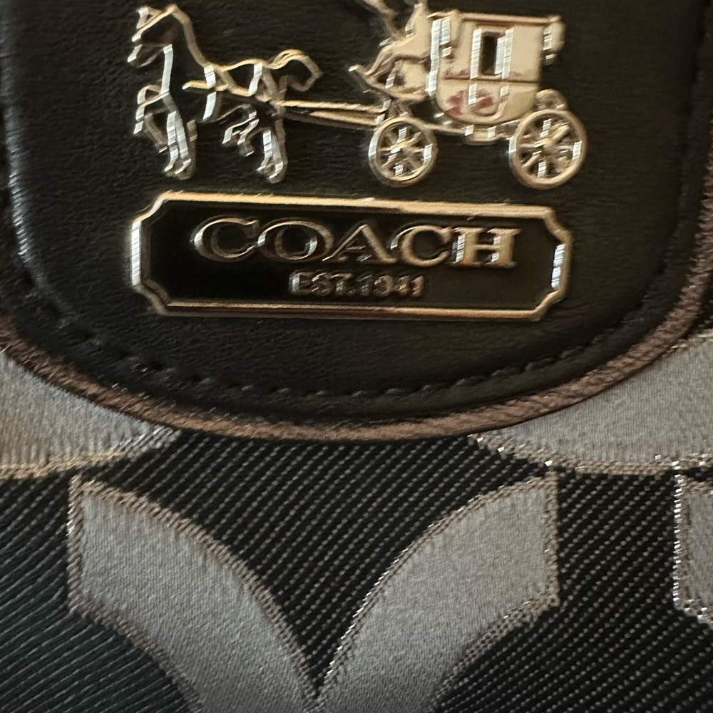 Coach 2011 Madison Op Art Bag F18808 in Silver & Black Pink Lining!‎ - Picture 6 of 16